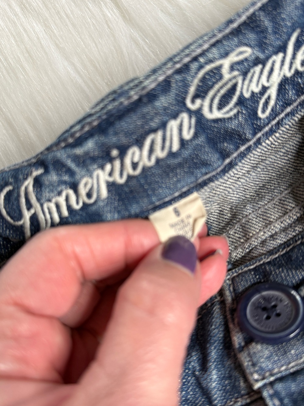 American Eagle Faded Y2K Grunge Denim Mini Skirt - Picture 4 of 5